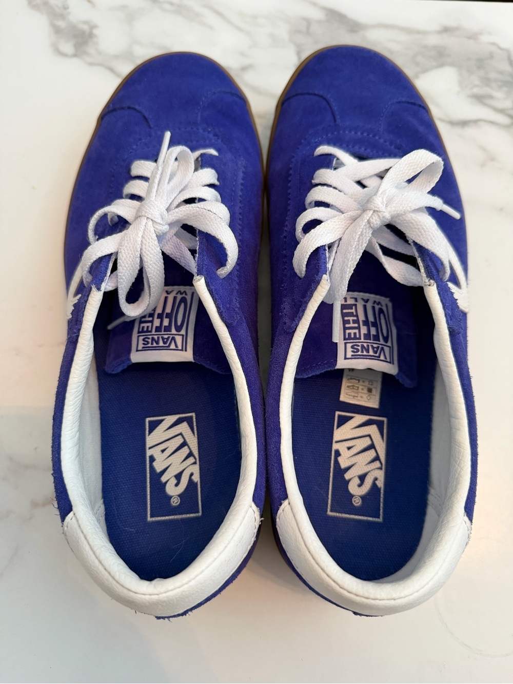 Vans Purple Suede Sneakers with White Accent and Gum Sole - Picture 2 of 2